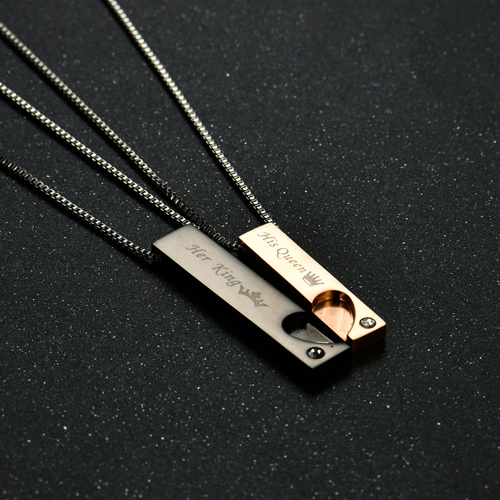 Titanium steel couple necklace